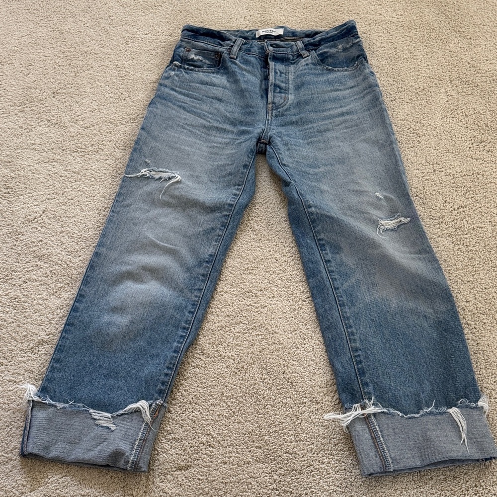 Moussy vintage Light Blue Distressed Boyfriend Jeans Sz 24